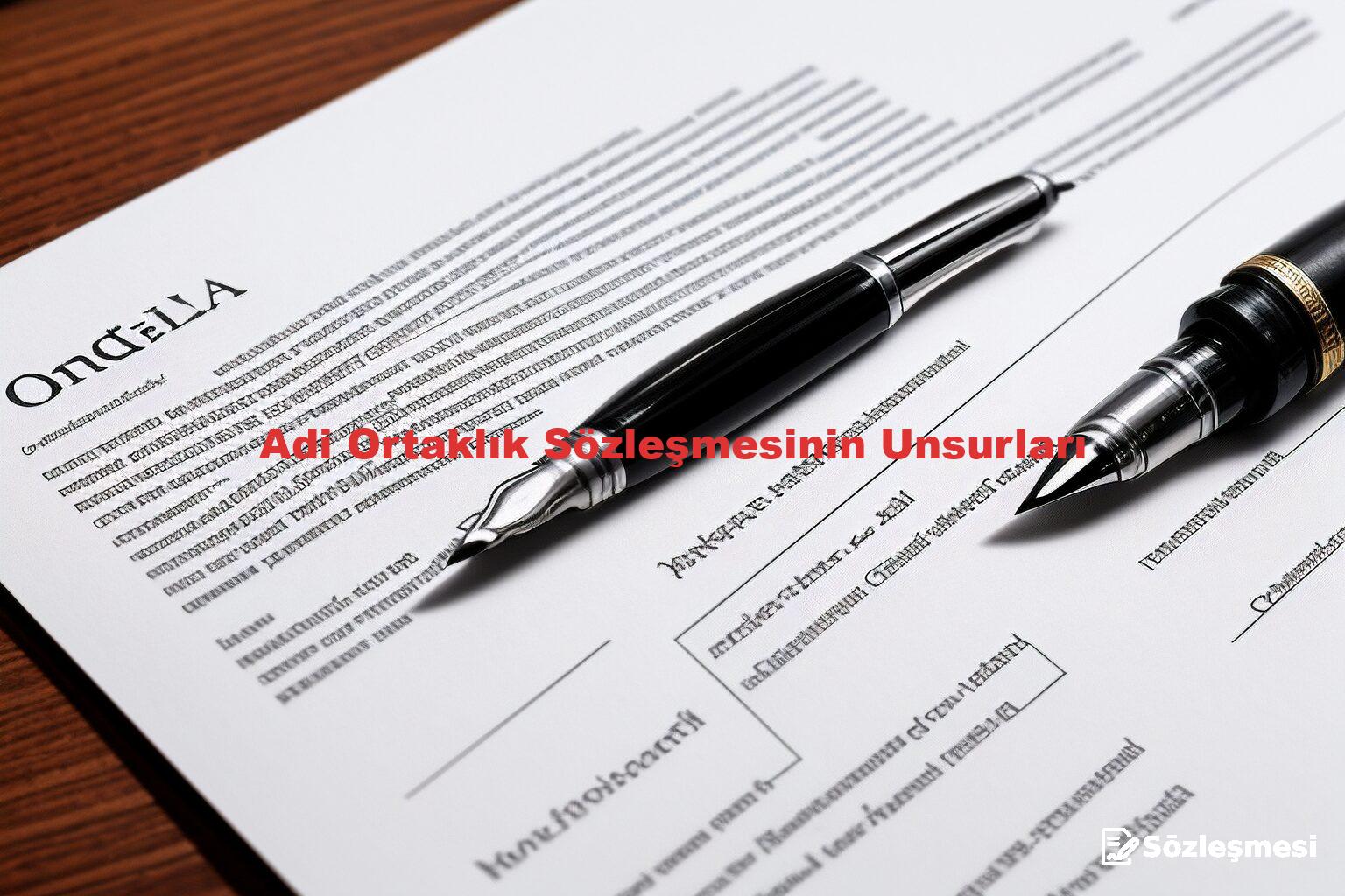 Adi Ortaklık Sözleşmesinin Unsurları