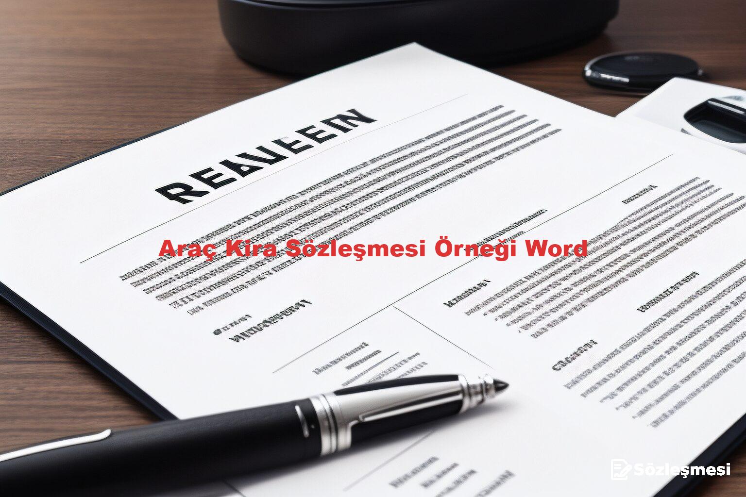 Araç Kira Sözleşmesi Örneği Word