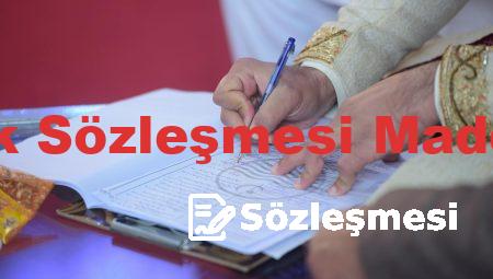 Evlilik Sözleşmesi Maddeleri