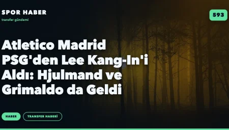Atletico Madrid PSG’den Lee Kang-In’i Aldı: Hjulmand ve Grimaldo da Geldi